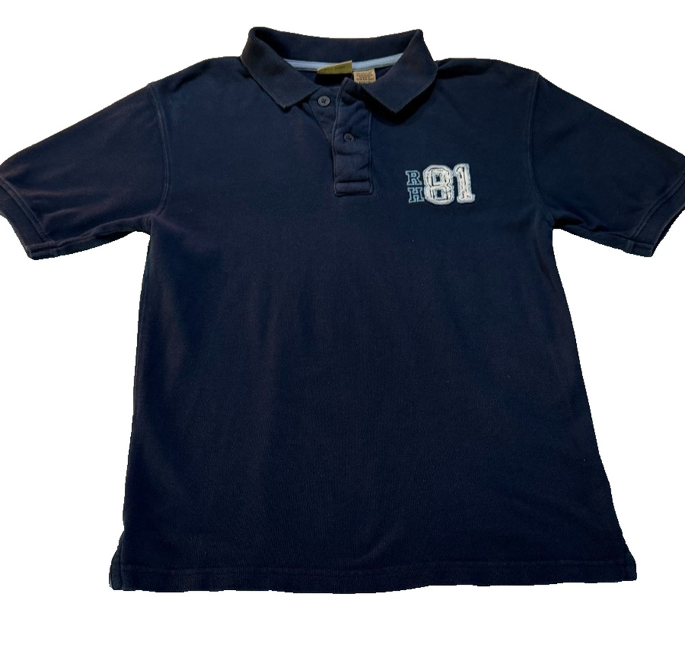 Boys Ruff Hewn 100% Cotton Navy Blue Polo Shirt Size M (10/12) Short Sleeve